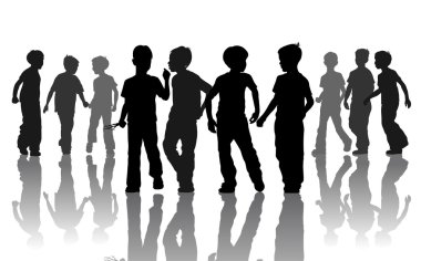 Company of ten young going friends clipart