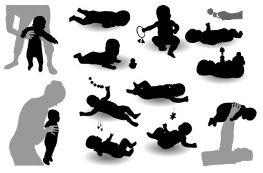 Twelve child's images clipart