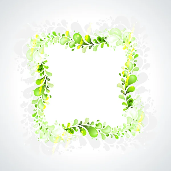 Rama verde con hojas abstractas — Vector de stock