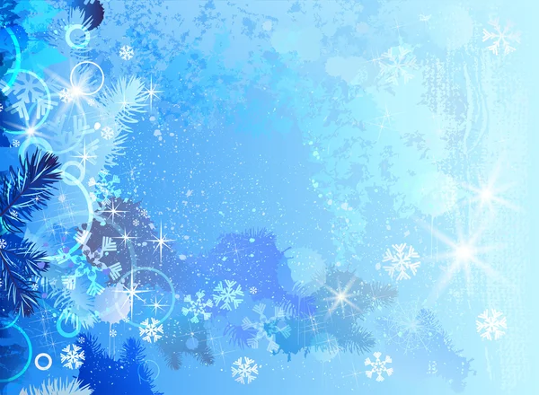 Blau schneebedeckte Weihnachten Hintergrund — Stockvektor