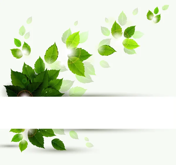 Gren med färska gröna blad — Stock vektor