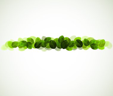 Fresh green leaves design clipart