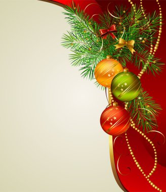 Christmas background with three evening balls clipart