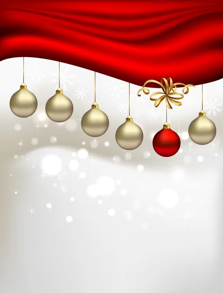 Brilhou fundo de Natal com bolas de noite —  Vetores de Stock