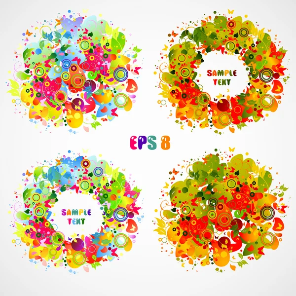 Season composition with place for text — Stock Vector