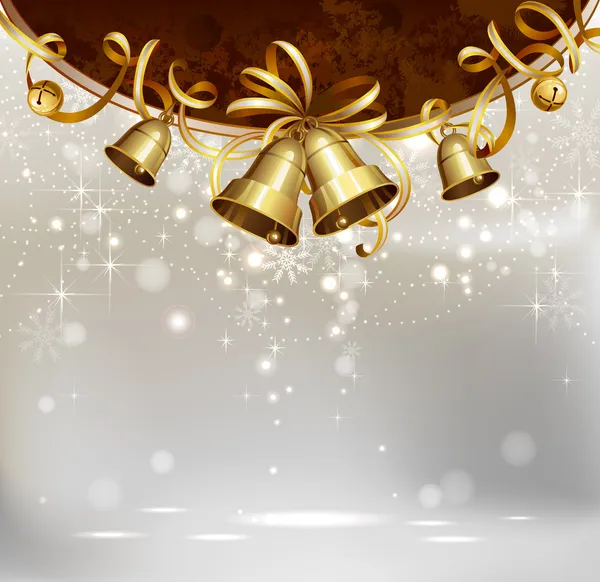 Las campanas festivas en el fondo de Navidad — Archivo Imágenes Vectoriales