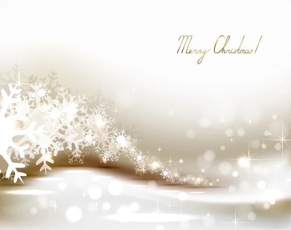 Fond de Noël léger avec flocons de neige — Image vectorielle