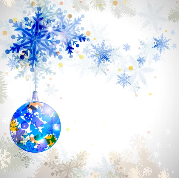Fondo de Navidad con copos de nieve abstractos de invierno — Vector de stock