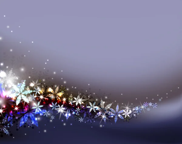Mörk jul bakgrund med snöflingor — Stock vektor