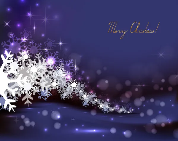 Fond sombre de Noël avec des flocons de neige — Image vectorielle