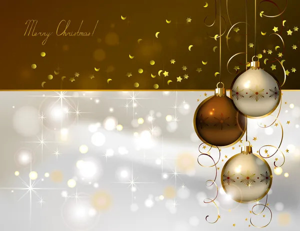 Glimmered Kerstmis achtergrond met 's avonds ballen — Stockvector