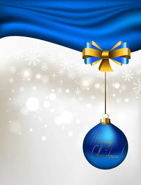 Fondo de Navidad reluciente con bola de noche azul — Vector de stock