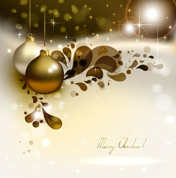 晚上球闪烁的圣诞节背景 — 图库矢量图片