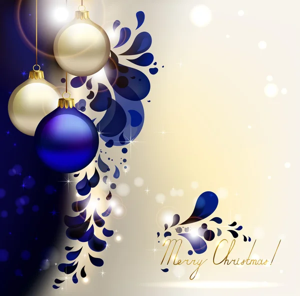 Glimmered jul bakgrund med kvällen bollar — Stock vektor