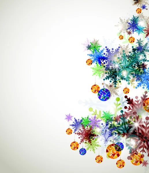 Fond de Noël avec sapin abstrait et flocons de neige d'hiver — Image vectorielle