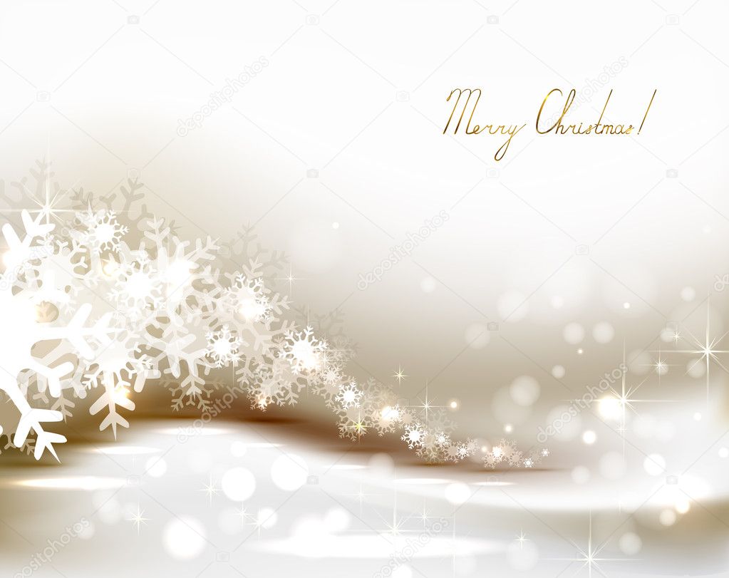 Light Christmas background with snowflakes