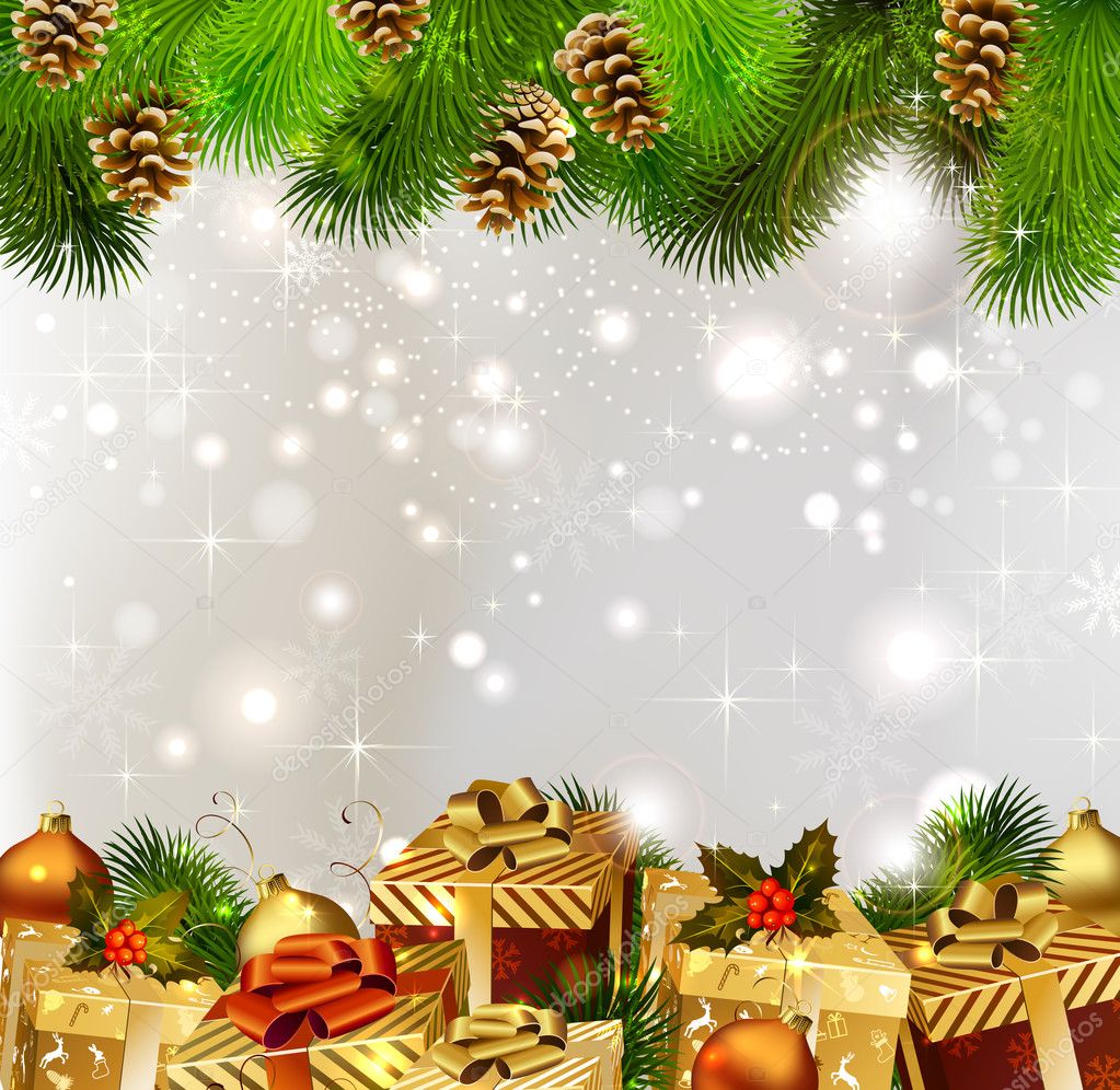Christmas background with Christmas gifts