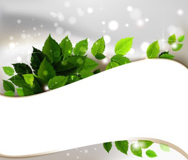 Design of fresh green leaves clipart