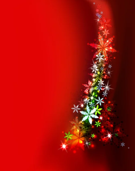 Árbol de Navidad abstracto sobre el fondo rojo — Archivo Imágenes Vectoriales
