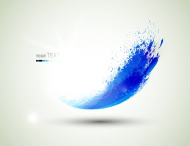 Abstract blue flying blob clipart