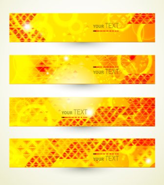 Headers set of four banners of the abstract clipart