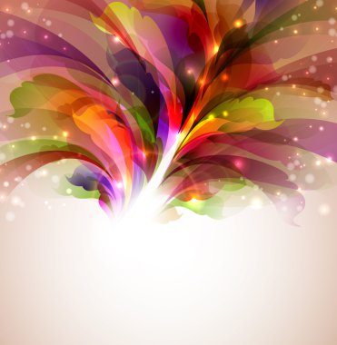 Varicolored composition with abstract leaves clipart