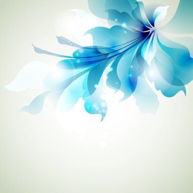 Tender background with blue abstract flower clipart