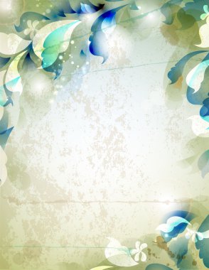 Scrap background with abstract leaves clipart