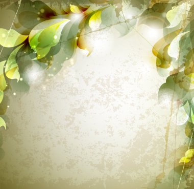 Scrap background with abstract leaves clipart