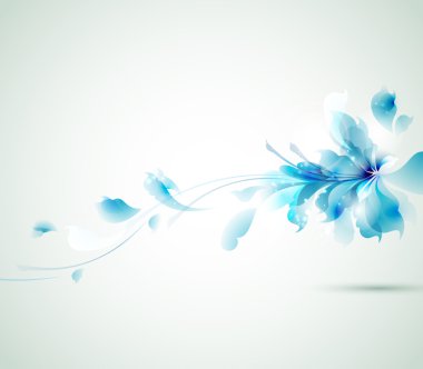 Tender background with blue abstract flower clipart