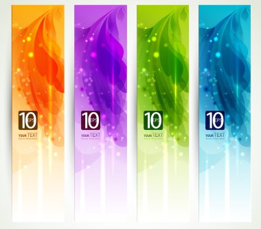 Set of four banners, abstract headers clipart