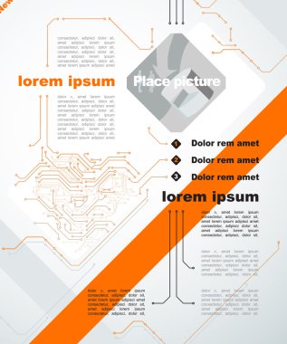 Brochure template, Abstract background of digital technologies clipart