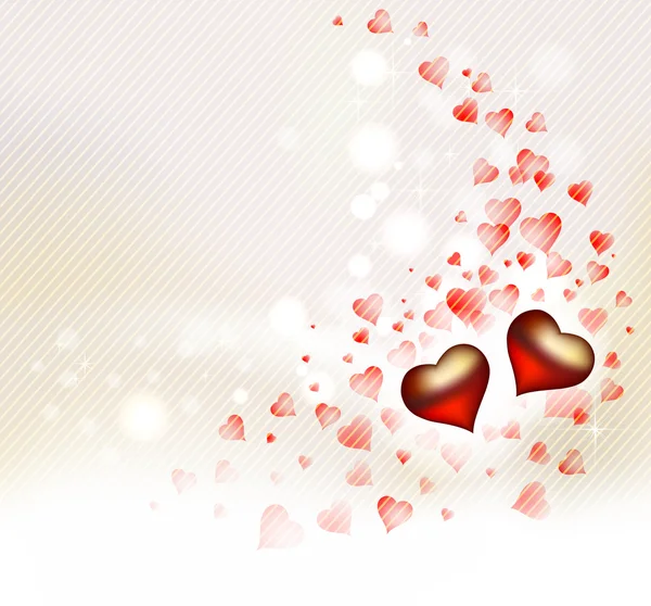 Sevgililer günü kalpleri ile tebrik kartı — Stok Vektör