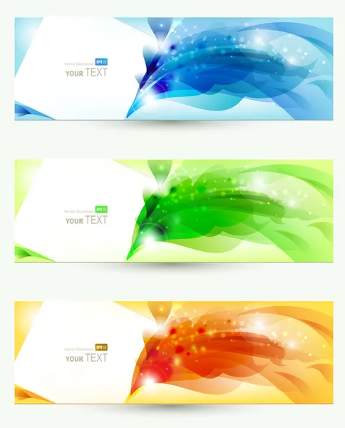 Set of three banners, abstract headers — Stock Vector