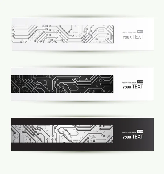 Set of four Headers of the of digital technologies — Stock Vector
