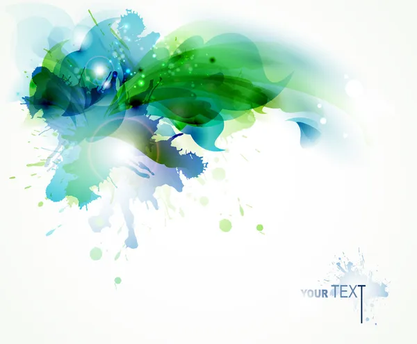 Abstrakter Hintergrund mit blauen und grünen Flecken — Stockvektor