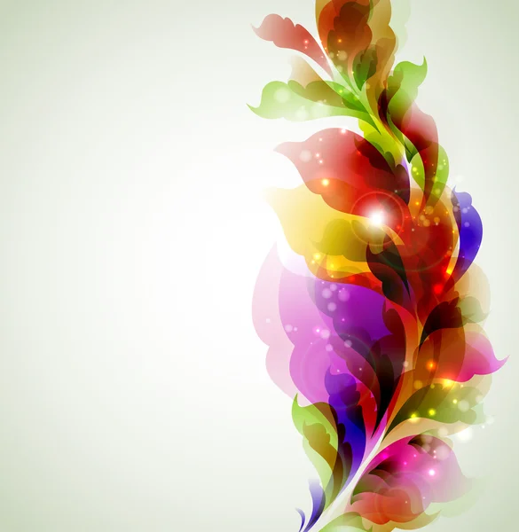 Rama varicolor con hojas abstractas — Vector de stock