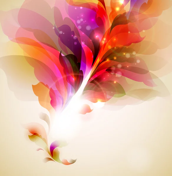 Branche de couleur variée aux feuilles abstraites — Image vectorielle