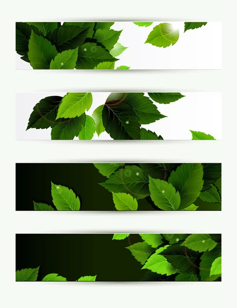 Headers set of four banners of the environment — Stock Vector
