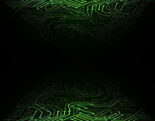 デジタル テクノロジーの緑の抽象的な背景 — ストックベクタ