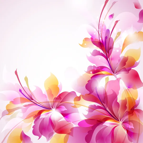 Anbud bakgrund med tre abstrakt blomma — Stock vektor