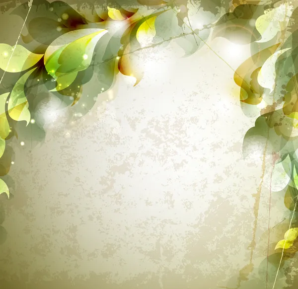 Hintergrund mit abstrakten Blättern — Stockvektor
