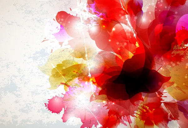 Abstrakter Hintergrund mit roten und rosa Elementen gebildete Blume — Stockvektor
