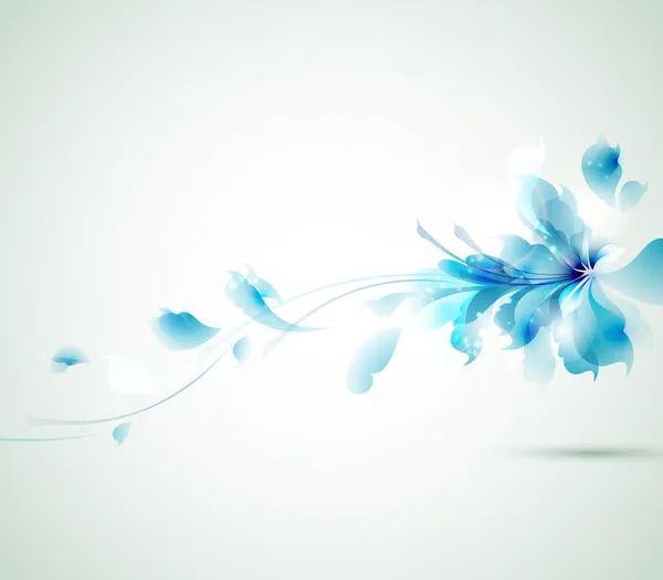 Zarter Hintergrund mit blauer abstrakter Blume — Stockvektor