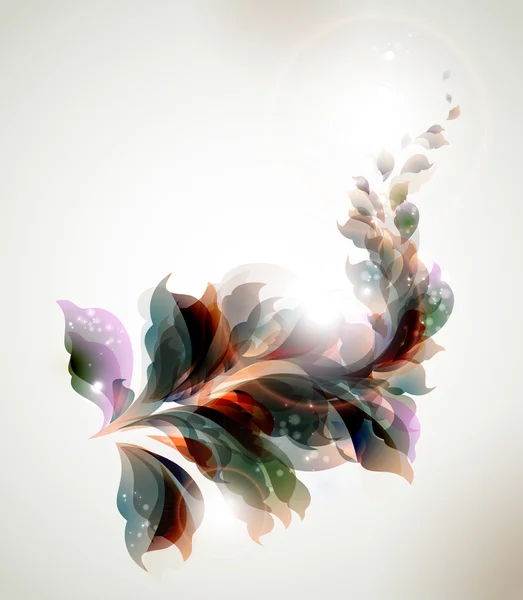 Branche grise aux feuilles abstraites — Image vectorielle