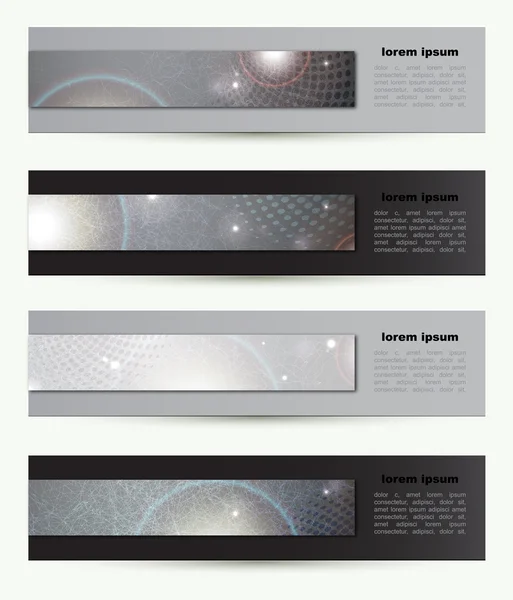 Set of four Headers of the of techno — Stock Vector