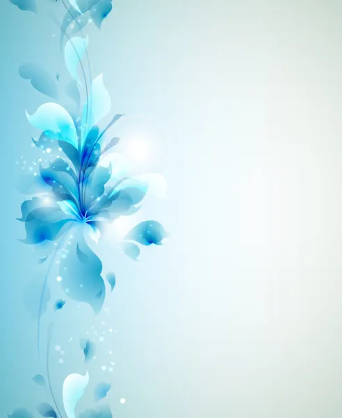 Naadloze inschrijving achtergrond met abstracte Blauwe bloem — Stockvector