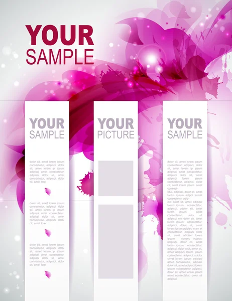 Brožura pozadí s abstraktní prvky, purpurová — Stockový vektor