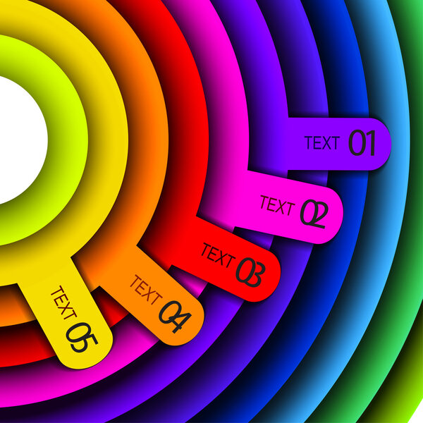Numbered information on the Vector varicolored banner