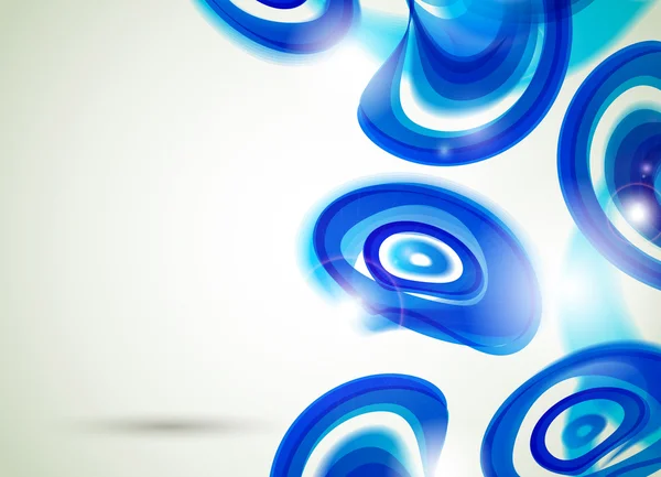 青い丸印のついた抽象的な表現力豊かな背景 — ストックベクタ